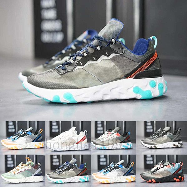 

react element 55 87 running shoes for men women triple black royal tint metallic gold mens trainer sports sneakers dgd-f2