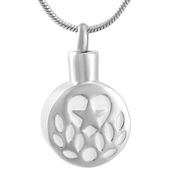 

ijd9564 stainless steel cremation silver circular pattern keepsake necklace for ashes urn souvenir memorial pendant women jewelry