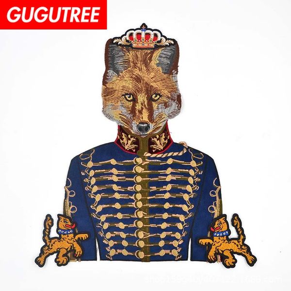 

gugutree embroidery big dogs patch animal cartoon patches badges applique patches for clothing fd-35, Black