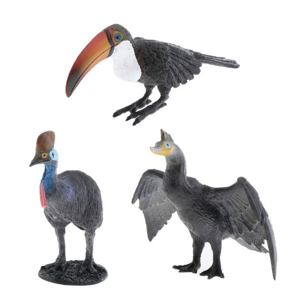 

3pcs simulation static animal model action figure toy for kids and adults