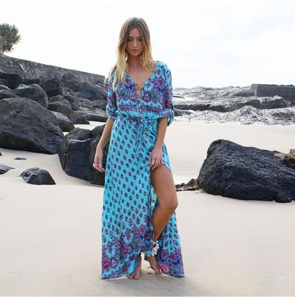 Heiße 2019 Frauen Sexy Baumwolle Chiffon Bikini Cover Up Strand Bademode Kleid Damen Tropische länder Reisen Sommer Kleid