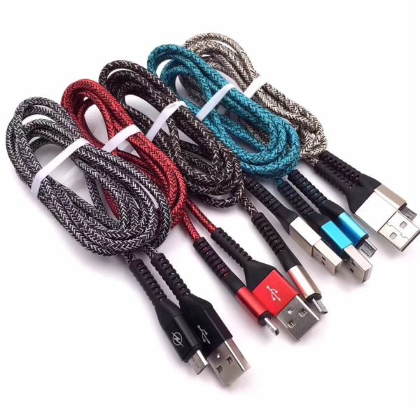 

Новый плетеный нейлоновый USB-кабель для зарядки Сильная ткань Sync Data Micro USB-кабель д