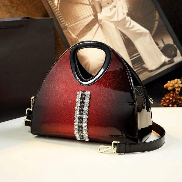 

fashion women handbag shell bag female diamond dumpling patent leather bag middle-aged mom shoulder messenger bags