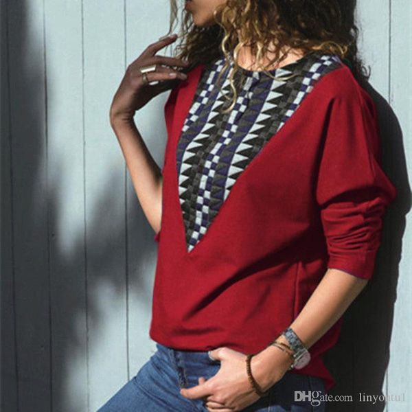 

2019 new women summer cotton t-shirt geometry and letter print long sleeve tshirt women clothes, White
