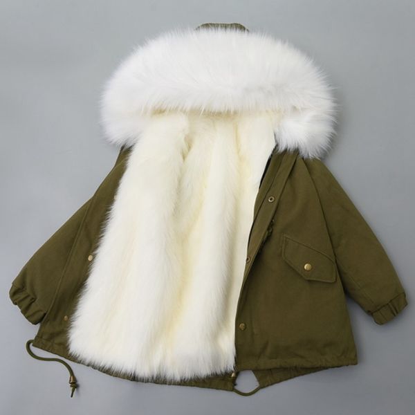 

sundae angel girl parka jacket big faux fur collar thicken warm children's winter coat long sleeve boys outerwear kids clothes, Blue;gray