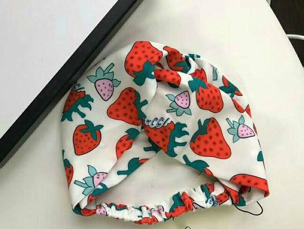 

2020 new strawberry cross headband for women fashion elastic hair bands girl turban hair clips gifts