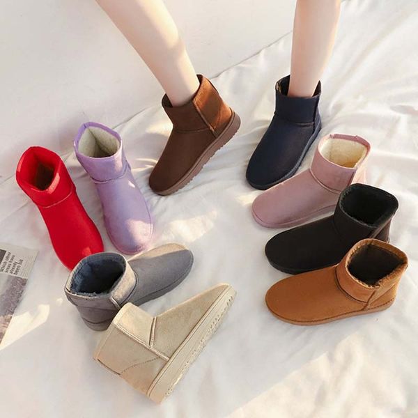 

winter boots women snow ankle boots female warm cotton shoes suede platform plush warm botas mujer invierno 2019, Black