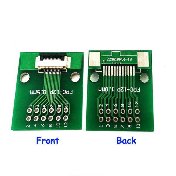 12-polige 0,5-mm-FPC/FFC-Leiterplattensteckverbinder-Adapterplatine, einseitige 12P-Flachkabelbuchse für LCD-Bildschirmschnittstelle