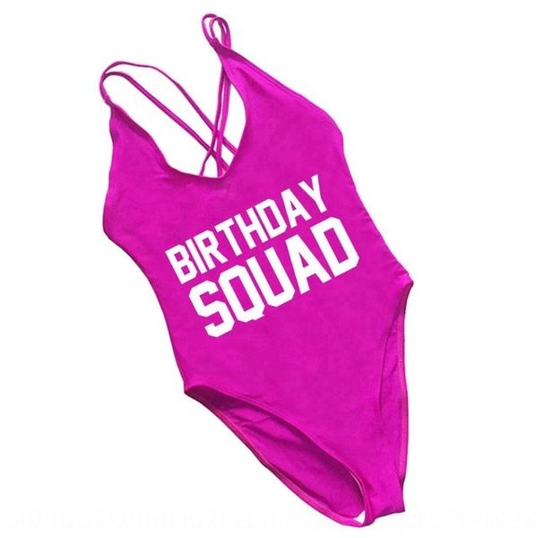 

bncoj birthday squad white fashion printing cross one-piece birthday squad white letter swimsuit fashion letter printing cross one-piece swi, White;black