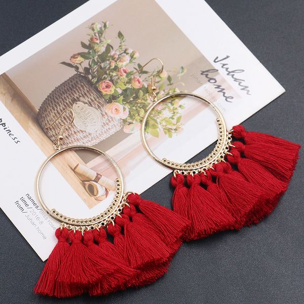

fashion jewelry women's vintage hoop tassels dangle earrings s226, Silver