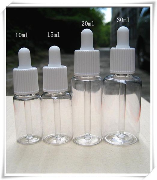 

wholesale- pipette bottle 10ml pet clear bottle with glass pipe dropper childproof cap 100pcs lot