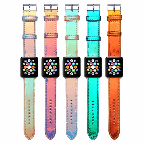 

suitable for apple watch strap 38mm 40mm 42mm 44mm for iwatch series123 gradient leather watch band