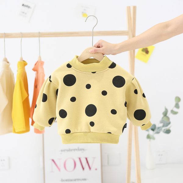 

wlg девушки осень зима горошек топы бархат футболка мода casaul одежда, Blue