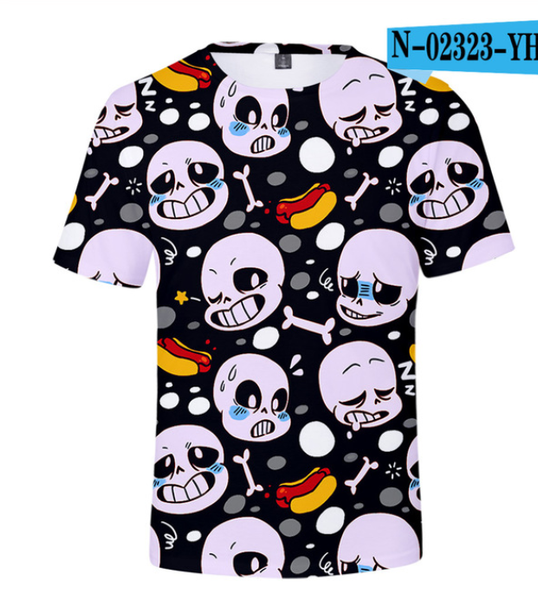 

fashion undertale t shirt men/women fashion casual kawaii t-shirt harajuku style anime t shirt 3d print undertale t-shirts tees k1318, White;black