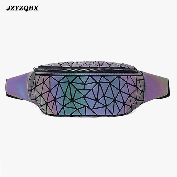 

waist bags jzyzqbx luminous pack 2021 fashion personality diagonal package solid color geometric rhombus chest bag women's