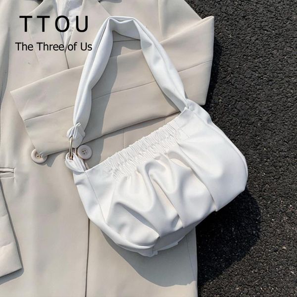 

2020 fold cloud soft pu leather women totes handbags underarm shoulder bag female evening clutch ladies dumplings crossbody bags