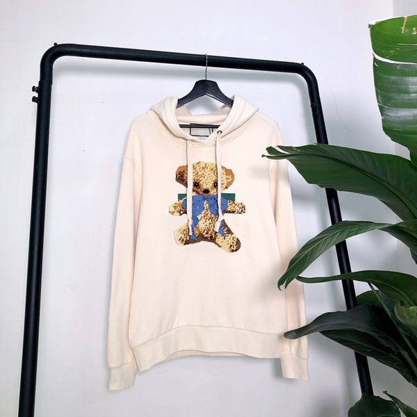 

19ss bear reeses puffs enjoy hoodies cooperative designer men women pullover hooded fashion made in italy couple street sweatshirts, Black