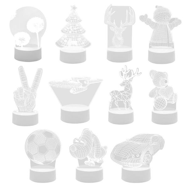 

navidad 3d led lamp cute christmas tree snowman led night light xmas party decoration energy saving atmosphere control lamp