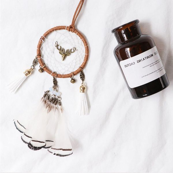 

deer dream catcher all the way to peace feather dream catcher wind chimes car interior pendant home decoration pendant gift