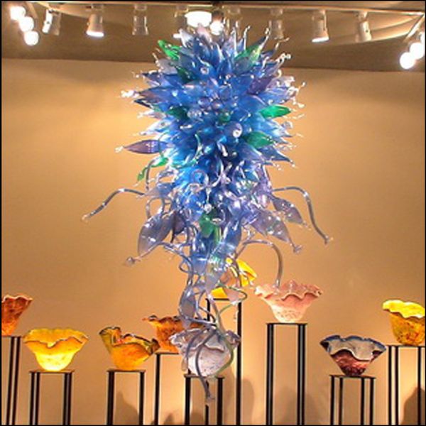 

modern hand blown glass chandelier lightings flower designed custom decorative glass pendant lamps italian glass large luxury chandeliers