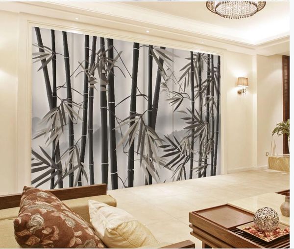 3d murales carta da parati per vivere retrò foresta di bambù divano TV della parete arte camera