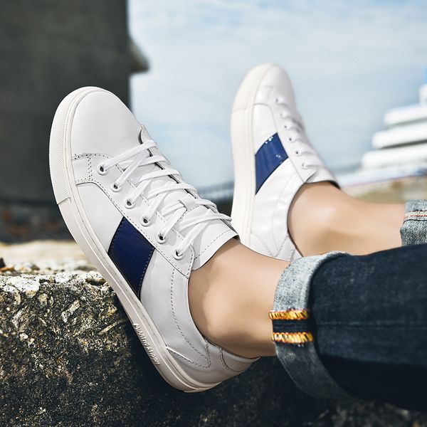 

shoes spring men's shoes trendy 2019 new style korean-style trend summer versatile macbook casual leather white shoe, Black