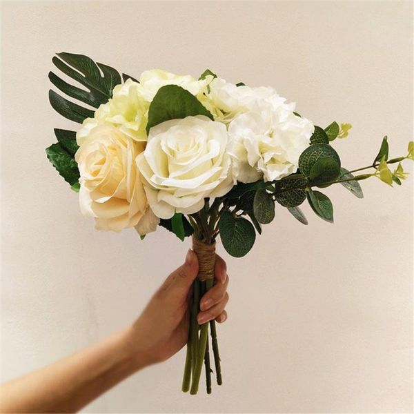 

artificial rose bouquet simulation flowers floral ornaments wedding bridal bouquet household table decoration ornaments