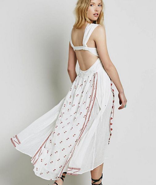 

new arrival fashion vintage dress mori girl ethnic flower embroidered dress hippie boho v neck bohemia new fashion loose, Black;gray