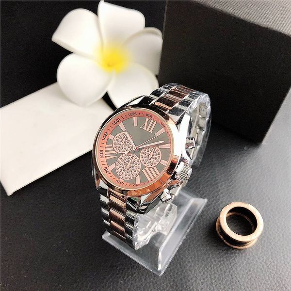 

горячие продавать модные моды стальной ленты женских часы тенденции всех круглые элегантные изящные личности кварц watchhot мода роскошных ч, Slivery;brown