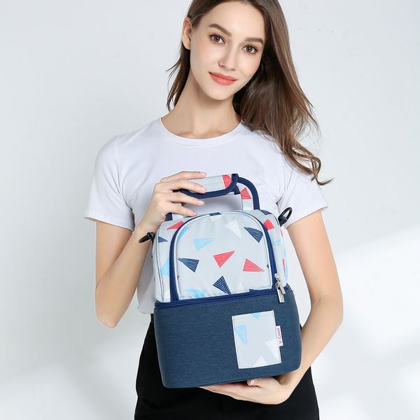 

ice bag, upper and lower layer, independent space ,shoulder and hand-held,upper lower floors, milk bag,fresh-keeping package