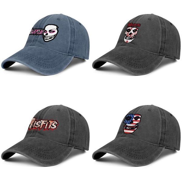 

misfits us skull for men and women baseball denim cap cool designer golf personaliseddesign your own fashion trendyteam hats vinyl logo, Blue;gray