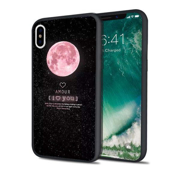 

fundas pink moon phone case for iphone 11 pro xs max xr 8 7 6s plus 5s se 5 case black soft silicone tpu cover