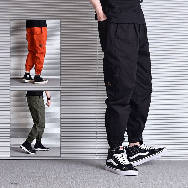 

fashion streetwear men jeans loose fit big pockets casual cargo pants hombre japanese vintage designer hip hop joggers pants men, Blue