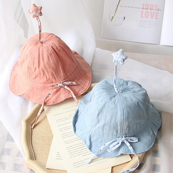 

baby girls fisherman hat kids girls bowknot pearl hat fashion baby bucket sun floral7, Yellow