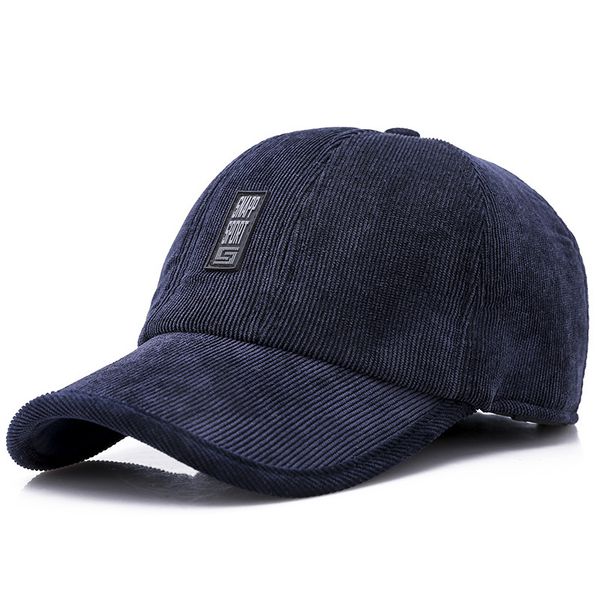 

sqteio winter new baseball cap men gorra hombre outdoor casual corduroy thick warm earmuffs hat, Blue;gray
