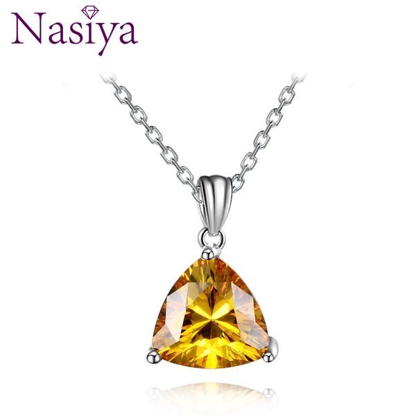 

nasiya women's jewelry s925 sterling silver necklace pendant created citrine pendant necklace wedding gift party valentine's