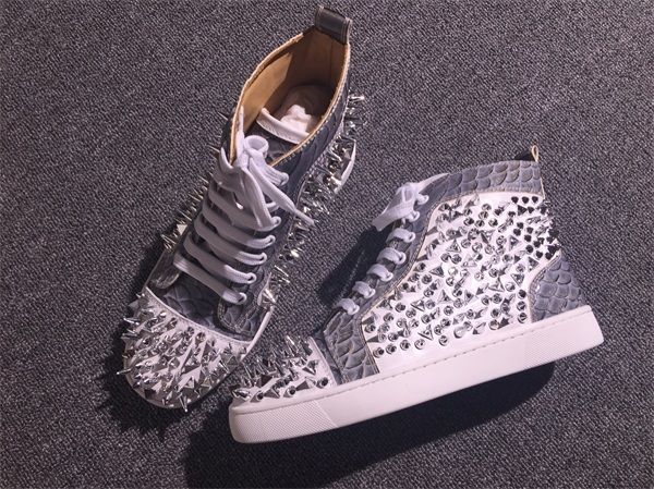 

Fa hion quality pik pik pike high red bottom neaker hoe for men women genuine leather rivet lei ure ca ual walking eu35 46