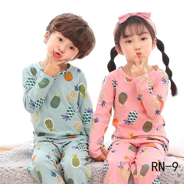 

New 2019 Autumn Girl Homewear Suit Long Sleeve Kids 3D Cartoon Printed Pajamas Sets Cute Boys Loungewear Suit Children Sleepwear