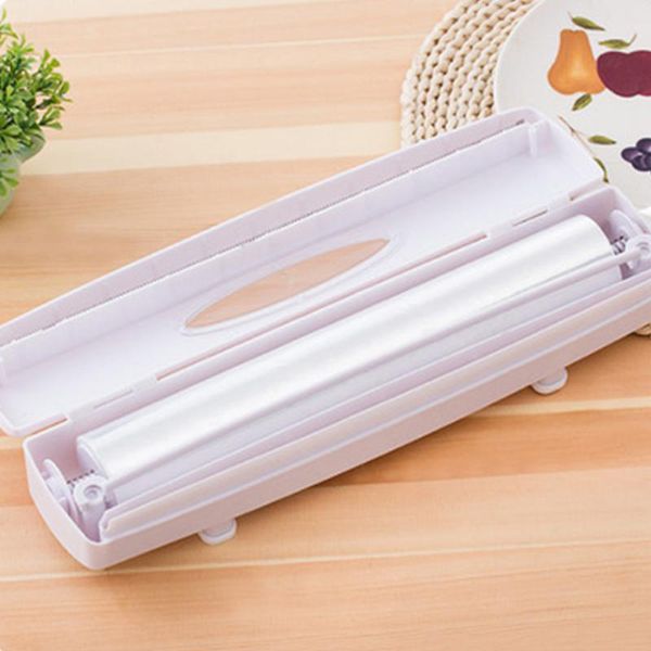 

food wrap dispenser/cutter, kitchen tool foil cling film wrap dispenser plastic sharp cutter storage holder