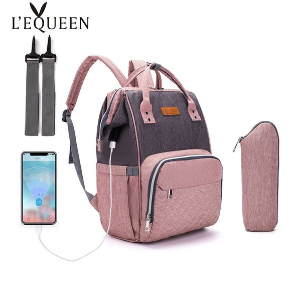 

lequeen usb diaper bag mummy maternity diaper bag large nursing travel backpack stroller baby baby care nappy backpack