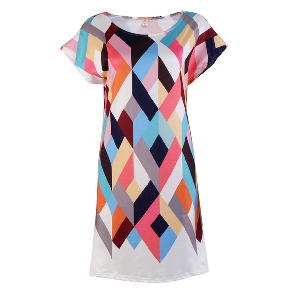 

style women print t shirt dress spring summer dress women short sleeve big size summer sundress robe beautiful, White;black