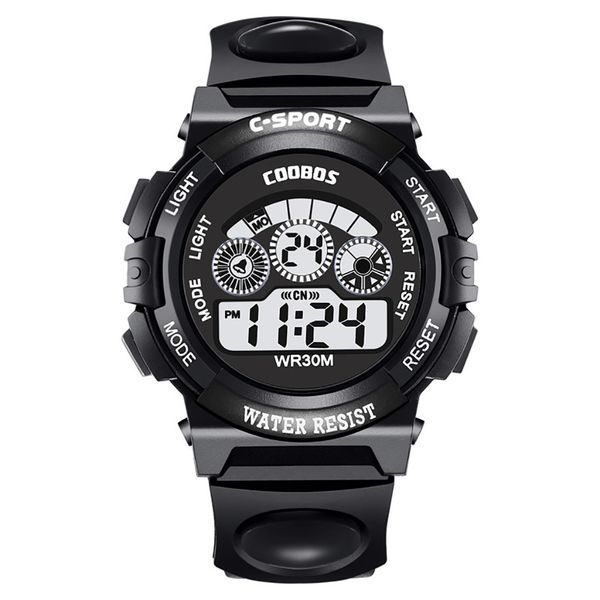 

fashion pvc strap abs plastic men's watch high-end sports male watches multi-functional digital movement electronic watch reloj, Slivery;brown