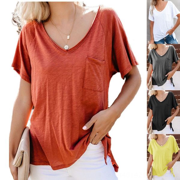 

d19 women's solid color coat v-neck bamboo cotton short sleeve d19 women's solid color coat t-shirt v-neck bamboo cotton short sle, White
