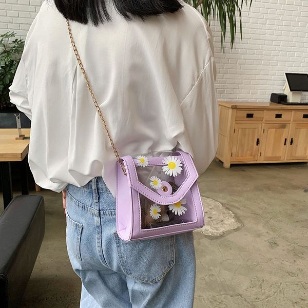 

2020 new shoulder bag women's casual fashion korean version of the messenger transparent mini small square bag