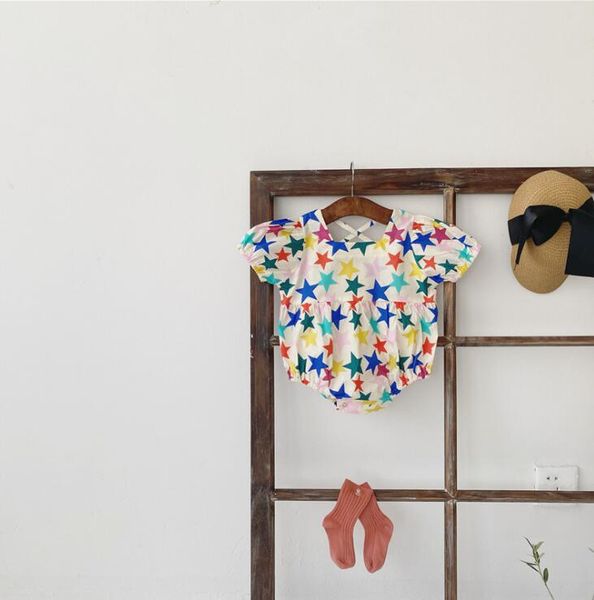

2020 new baby girls boys romper fashion summer cotton babys jumpsuit 6-24 month hv283, Blue