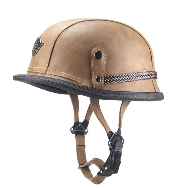 

open face half leather helmet motorcycle helmet vintage safety hard hat t8wf
