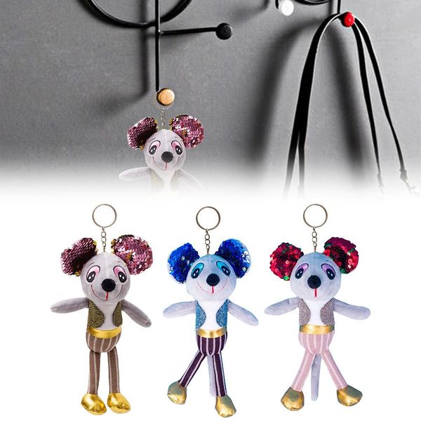 

22cm sequin mouse plush doll toy keychain bag pendant plush toy doll stuffed keychain pendant plush toy kids birthday gift
