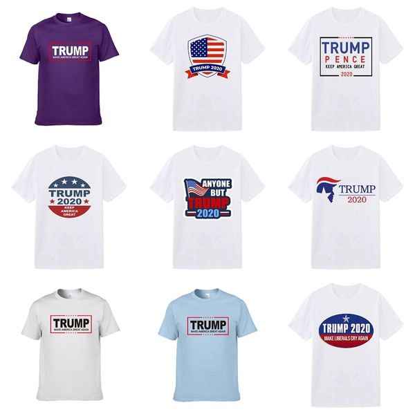 

2020 summer designer trump t shirts for men luxury letter embroidery t shirt mens women clothing short sleeved tshirt men tees m-3xl #64, White;black