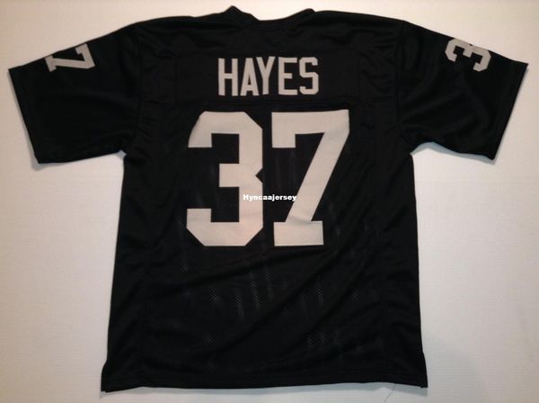 

retro custom sewn stitched #37 lester hayes black mitchell & ness jersey high-end men's football jerseys college ncaa, Black;red