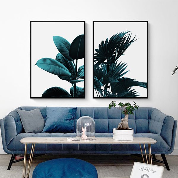 

nordic modern green plant canvas painting pgraphy tropical banana leaf poster room mural monstera wall picture decoration